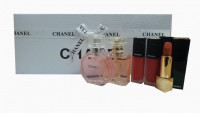 Подарочный набор Chanel (туалетная вода+помада+блеск)