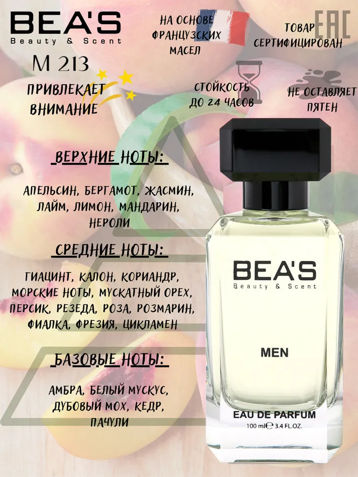 Парфюм Beas 100 ml M 213 Giorgio Armani Acqua Di Gio men