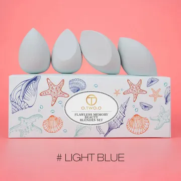 Набор спонжей O.TWO.O Flawless Memory Beauty Blendes Set 4 шт. (Голубой)