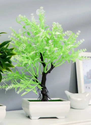 Искусственный Бонсай в горшке Белый