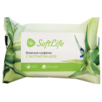 SoftLife салфетки влажные с экстрактом алоэ 20 шт.