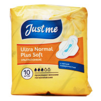 Just me Прокладки женские гигиенические Ultra Normal Plus Soft ультратонкие, 10 шт.