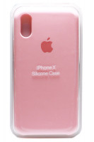 Силиконовый чехол для iPhone X светло-розовый