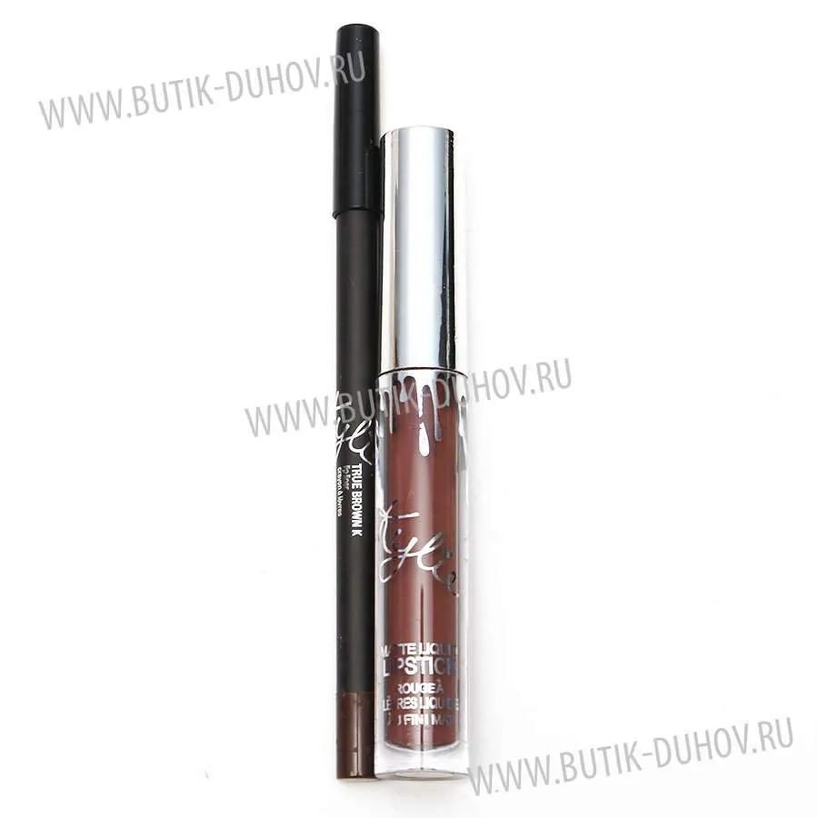 Kylie Holiday Edition Жидкая помада + карандаш для губ True Brown K