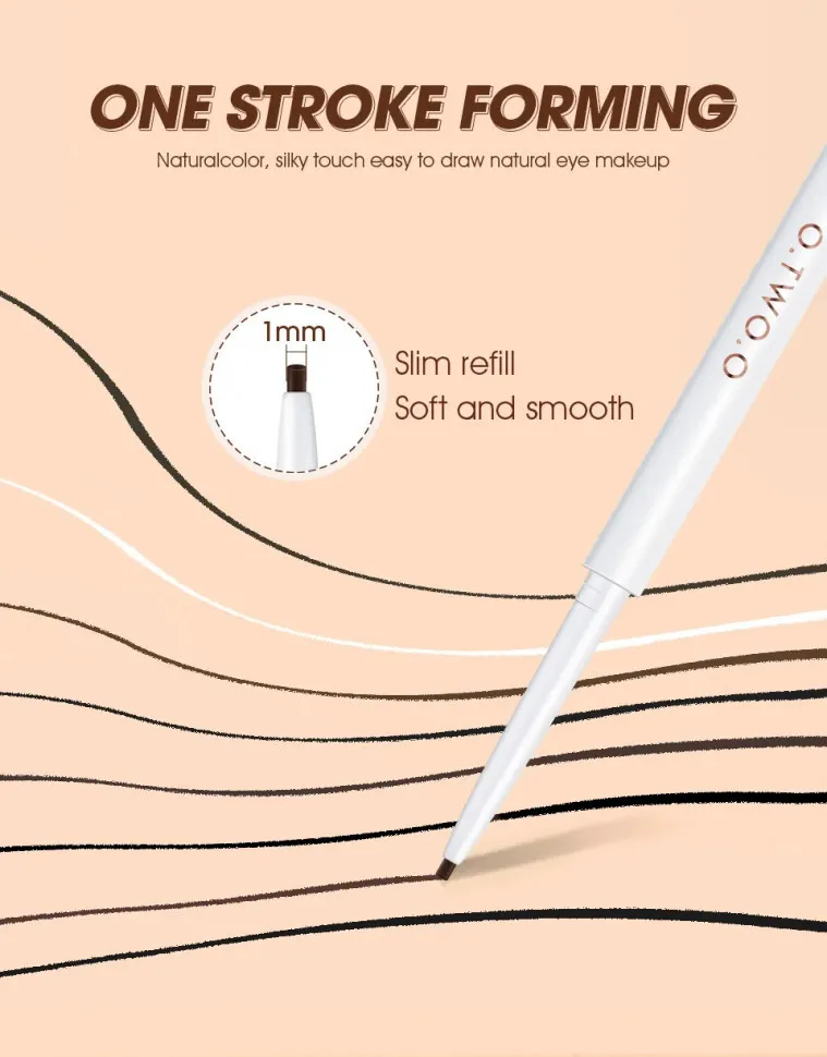 O.TWO.O Гелевая подводка для глаз Gel Eyeliner Waterproof Soft Eye Liner Pencil Quick Dry Makeup SC028 №03 - Light Brown