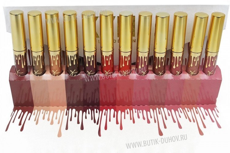 Жидкая помада Kylie Limited Edition Matte Liquid Lipstick набор - 12 шт. (конверт)