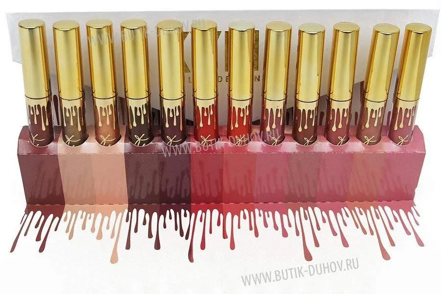 Жидкая помада Kylie Limited Edition Matte Liquid Lipstick набор - 12 шт. (конверт)