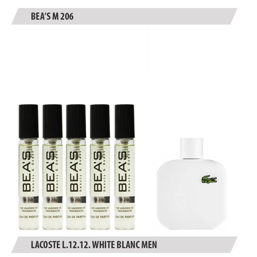 Парфюмерный набор Beas Lacoste L.12.12. White Blanc Men 5*5 ml M 206