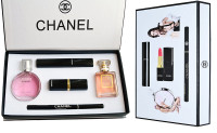 Подарочный набор Chanel (туалетная вода+тушь+помада+карандаш)