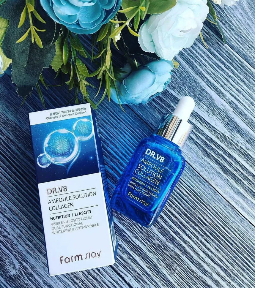 Сыворотка для лица Farm Stay DR.V8 Ampoule Solution Collagen 30мл – уценка (мятая коробка)