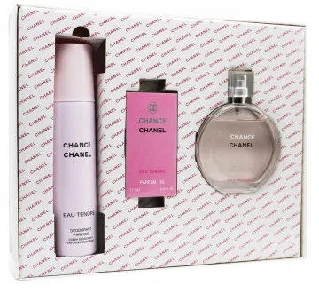 Подарочный набор Chanel eau Tendre for woman 3 в 1 150 ml x 7 ml x 100 ml