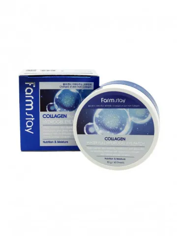 FarmStay COLLAGEN WATER FULL Гидрогелевые патчи с коллагеном 60шт - уценка (помята коробка)