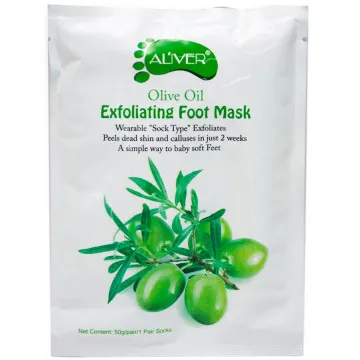 Маска-носки для ног Aliver Exfoliating Foot Mask Отшелушивающая - оливковое масло