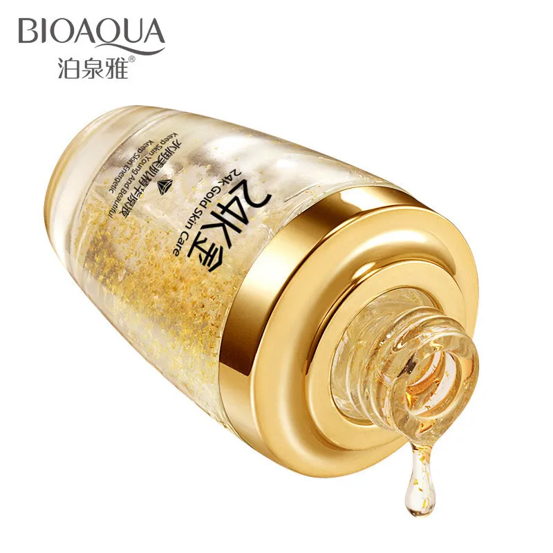 Сыворотка для лица BIOAQUA 24K Gold с частицами 24к золота и гиалуроновой кислотой 30 ml (0887) – уценка (мятая коробка)
