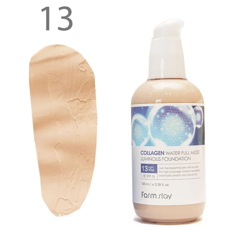 Тональный крем для лица с коллагеном Farm Stay Collagen Water Full Moist Luminous Foundation SPF15 100 ml #13