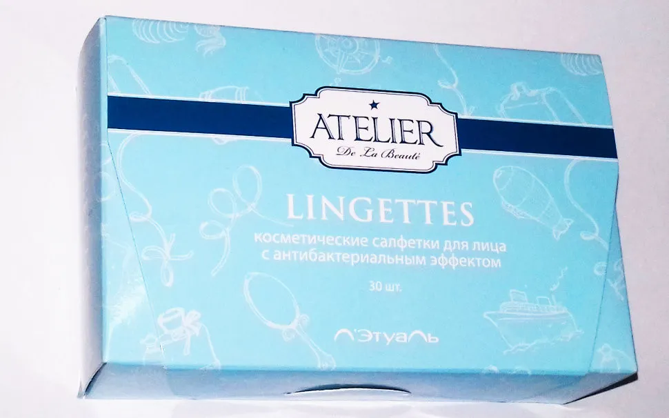 Косметические салфетки для лица Atelier с антибактериальным эффектом(30шт)