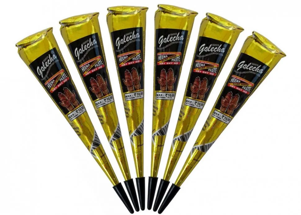Хна для Мехенди Golecha быстросохнущая в конусе - черная