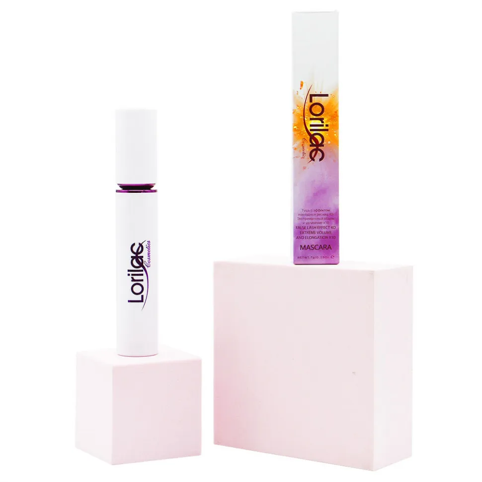 Тушь для ресниц Lorilac с эффектом накладных ресниц 4D экстремальный объем и удлинение х 10 (прямая кисточка) 7 g. арт. E023-3