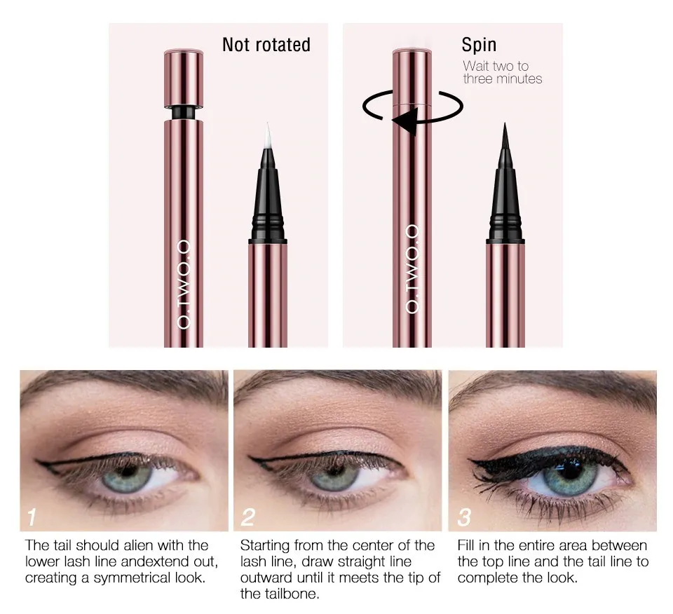 Подводка для глаз O.TWO.O Ink Color waterproof eyeliner pen (арт 1008) №1.0 Black 0.8 g.