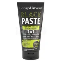 Compliment Black Paste Черная паста для умывания 3 в 1 (на основе черного угля) 165мл