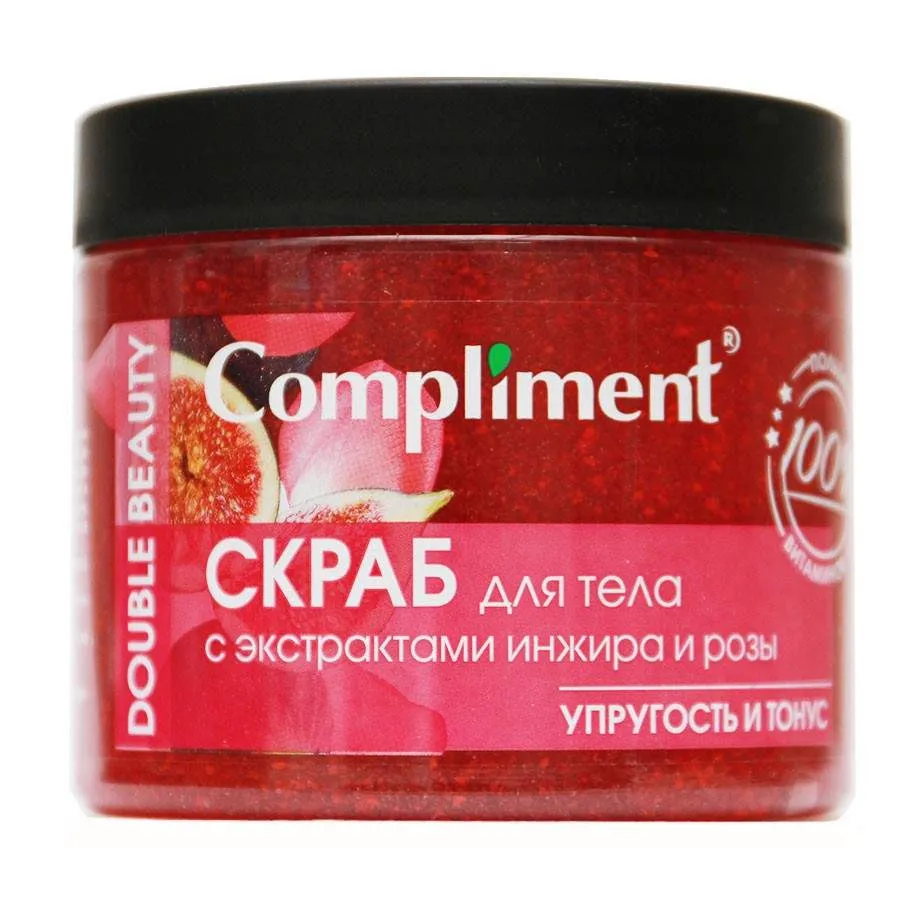 Compliment Double Beauty Скраб для тела с экстрактами инжира и розы 400мл