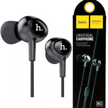 Вакуумные наушники с микрофоном, Hoco M3 Universal Earphone, черные