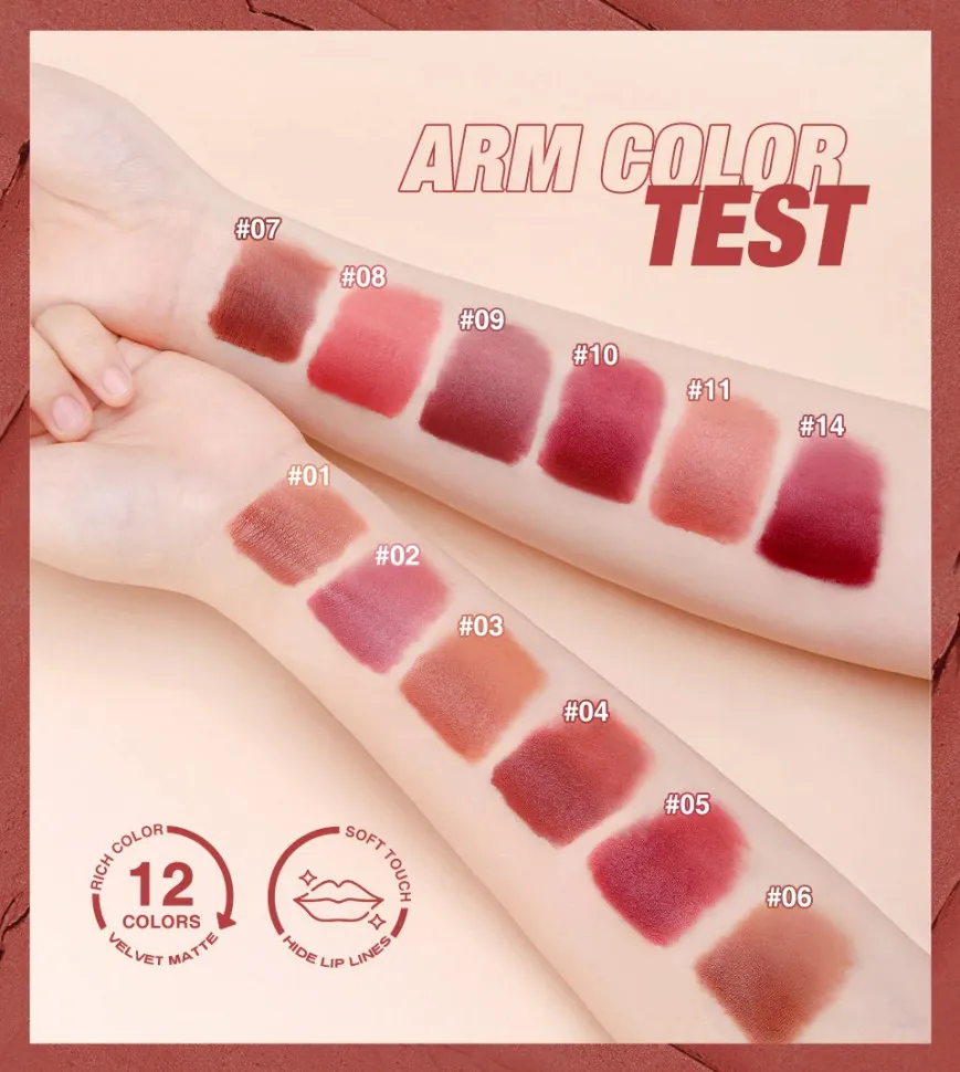 Матовая губная жидкая губная помада O.TWO.O 2 мл - арт 9144 #08 Кораллово-красный