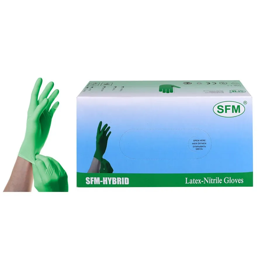 Ригла Перчатки неопудренные (смесь латекс/нитрил) SFM размер S (100 шт)