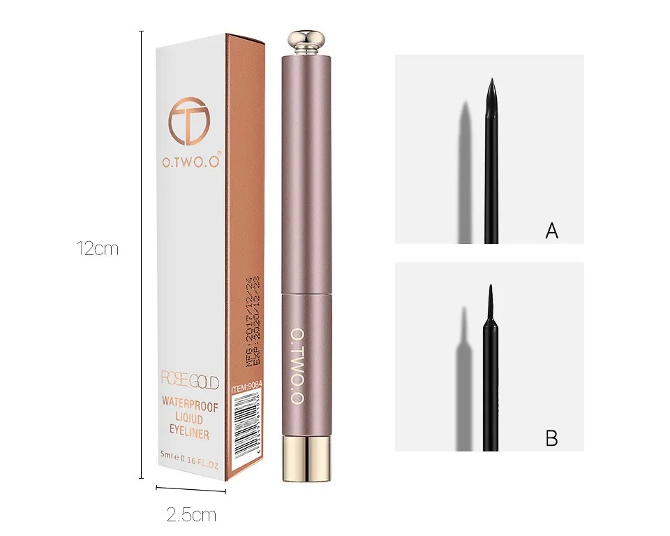 Жидкая подводка для глаз O.TWO.O Rose Gold waterproof 5 ml (арт. N9084B)