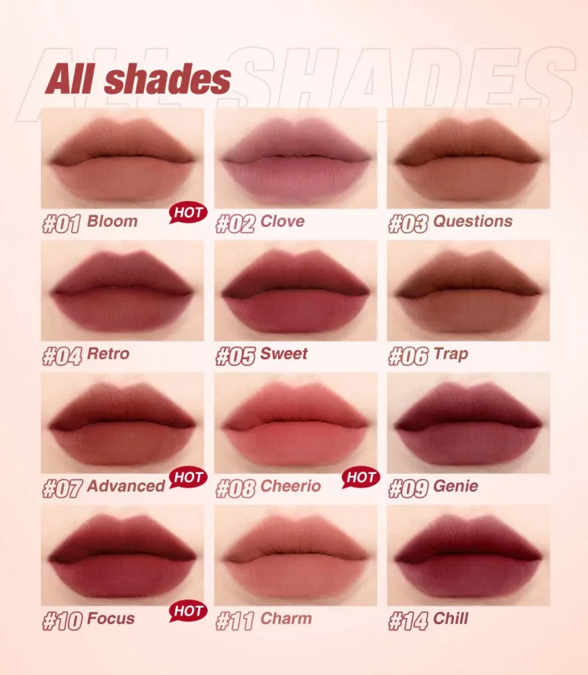 Матовая губная жидкая губная помада O.TWO.O 2 мл - арт 9144 #01 Розово-коричневый