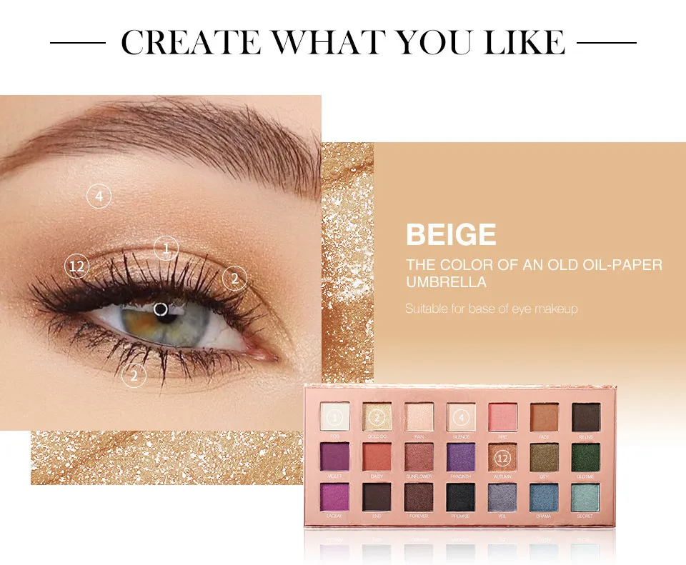 Пигментированные тени 21 цвет O.TWO.O арт. 9994 31.5 g.