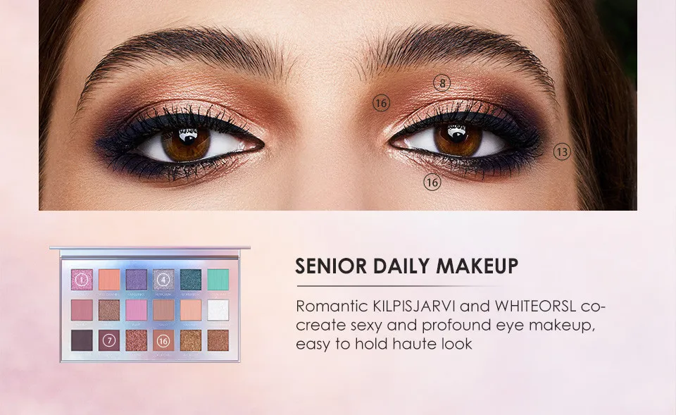 Палетка блестящих матовых теней для век O.TWO.O арт. 1006 18 g.