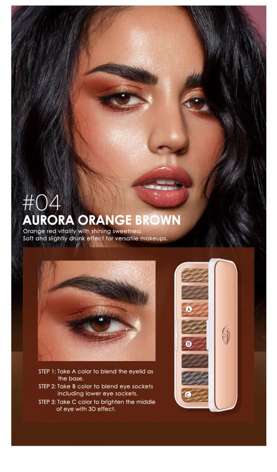 Палитра теней для век 8 цветов O.TWO.O арт. SC021 #04 10 g.