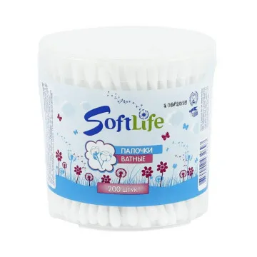 SoftLife ватные палочки круглая банка 200 шт.
