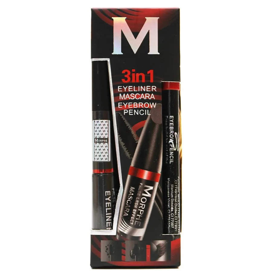 Набор тушь + подводка 3в1 Morphe Eyeliner & Mascara & Eyebrow Pencil