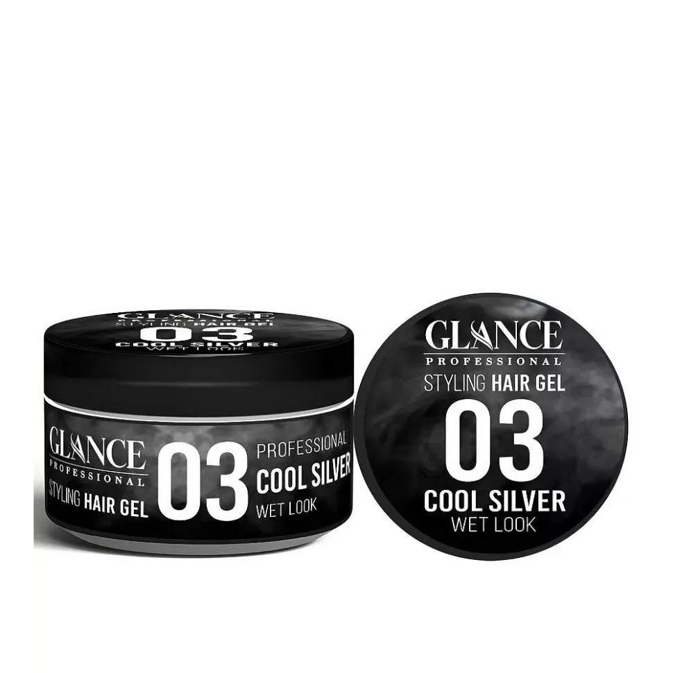 GLANCE Professional Гель для укладки волос Cool Silver WET LOOK №03 - 300 ml