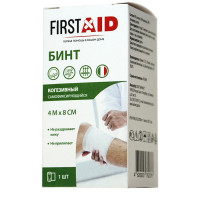 First Aid Бинт когезивный самофиксирующийся, 4м х 10см