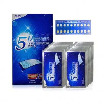Отбеливающие полоски для зубов 5 D White Teeth Whitening Strips 7 пар.