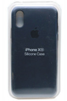 Силиконовый чехол для iPhone XS - (Темно-Синий)