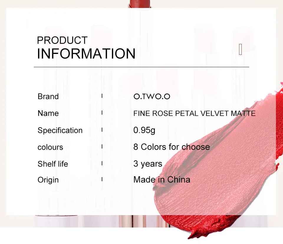 Матовая губная помада O.TWO.O арт. SC016 №1 (Butter Almonds)