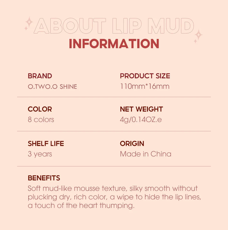 Матовый блеск для губ O.TWO.O арт. SE001 #8 4 g.