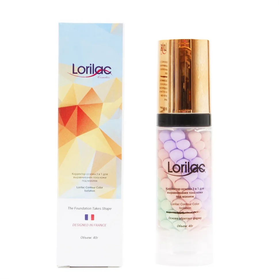 Трехцветная осветляющая основа под макияж 3 в 1 Lorilac 40 гр арт. B040