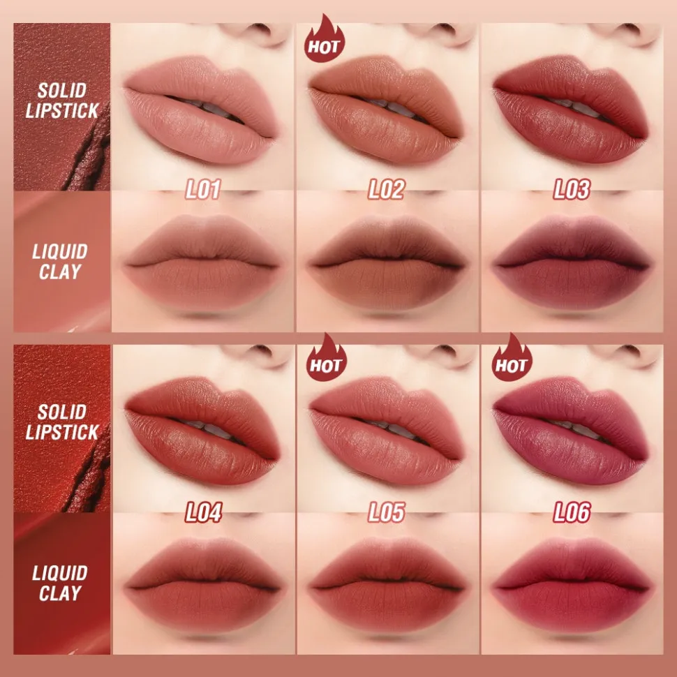 O.TWO.O Матовая губная помада и вельветовый тинт 2в1  арт. SC036 #L07 (Rose) 2.5 g. x 4 g.
