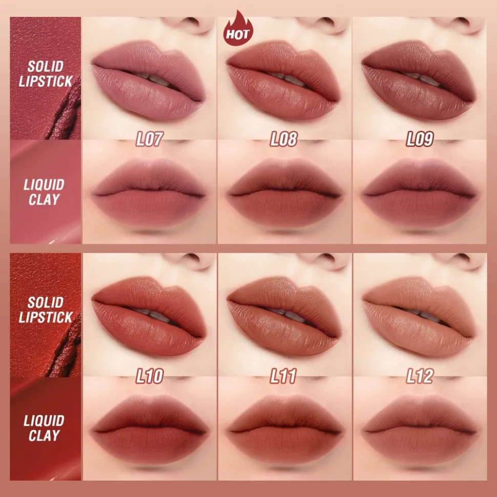 O.TWO.O Матовая губная помада и вельветовый тинт 2в1  арт. SC036 #L07 (Rose) 2.5 g. x 4 g.