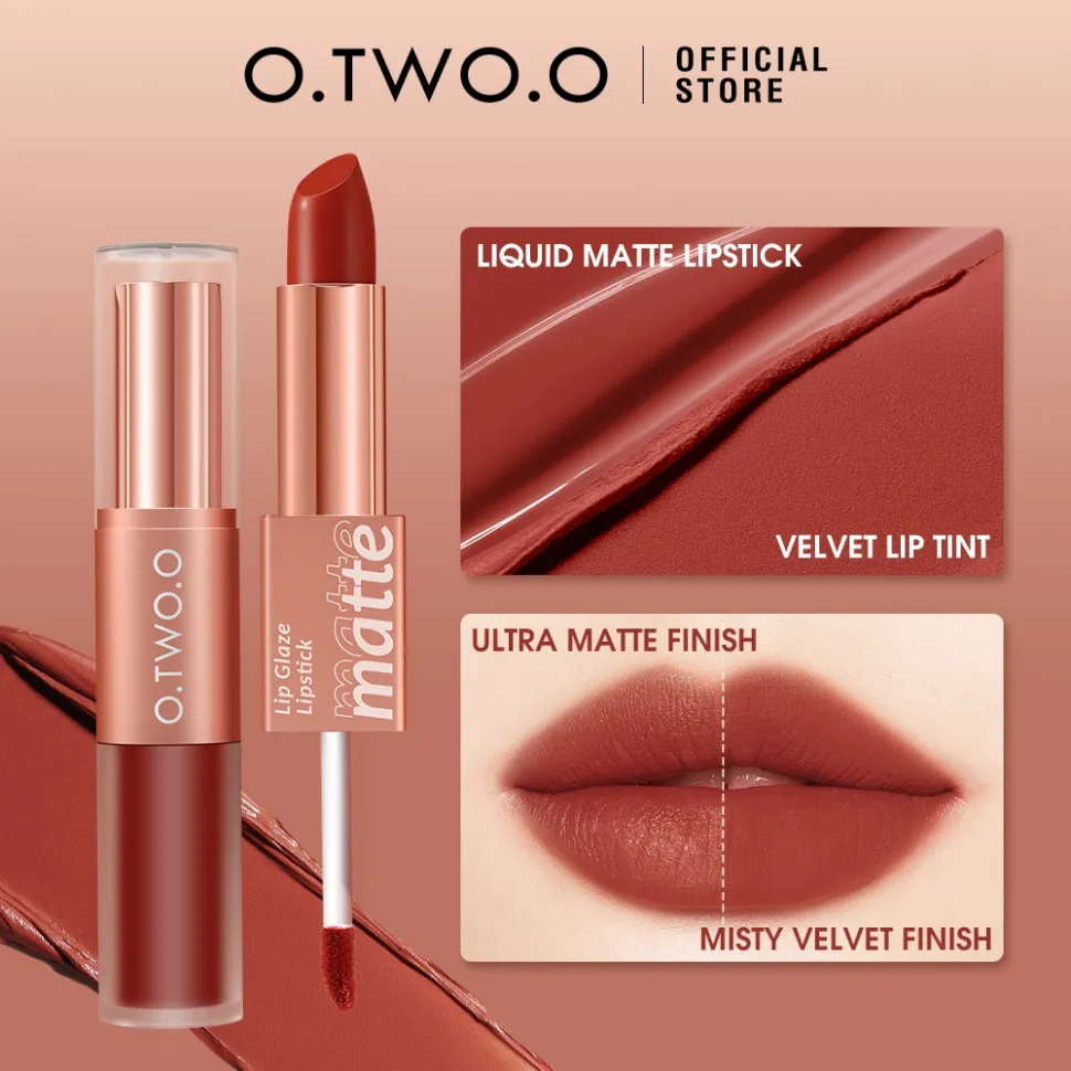 O.TWO.O Матовая губная помада и вельветовый тинт 2в1  арт. SC036 #L07 (Rose) 2.5 g. x 4 g.