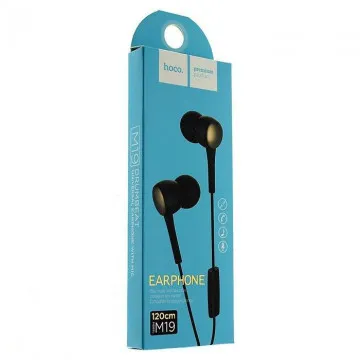 Наушники Hoco M19  Earphone с микрофоном черные (1.2 м)