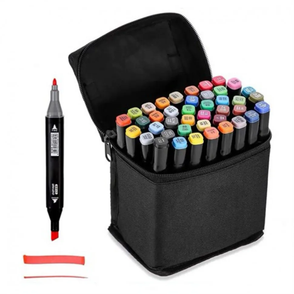 Двусторонние маркеры 48 шт. в сумке-чехле