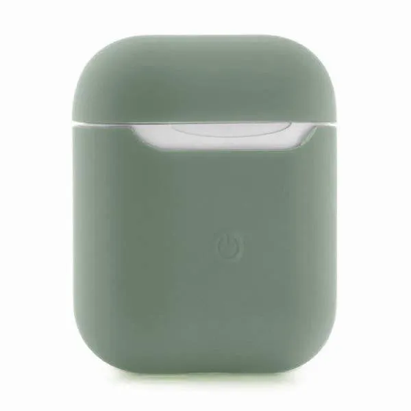 Силиконовый чехол для Эпл ЭирПодс 2 Silicone Case (тёмно зелёный)