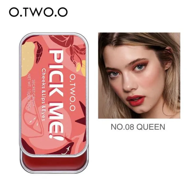 Матовый крем 3 в 1 (румяна, тени для век, помада для губ) O.TWO.O Pick Me 10г #9139 (№08 Бордовый)