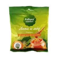 Азбука Здоровья леденцы Липа и Мед (на основе трав с витамином С) , 60g